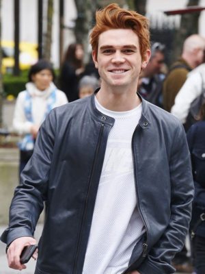 KJ Apa Blue Leather Jacket