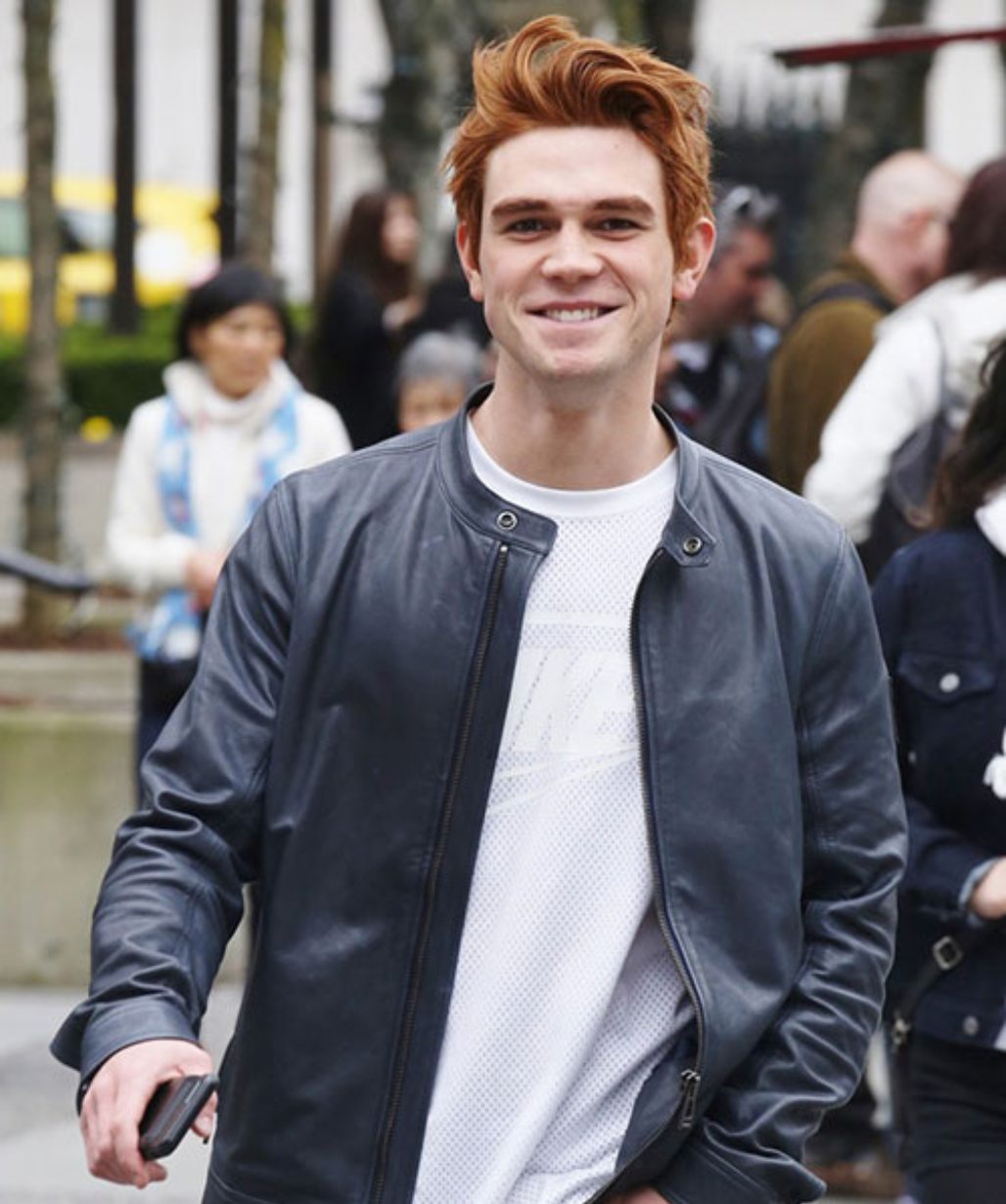 KJ Apa Blue Leather Jacket