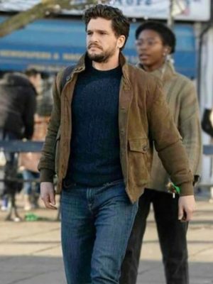 Kit Harington Eternals Brown Suede Leather Jacket