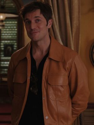 Lucas Bravo Emily In Paris S03 Brown Leather Jacket