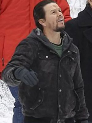 Mark Wahlberg Daddy's Home 2 Dusty Black Suede Leather Jacket