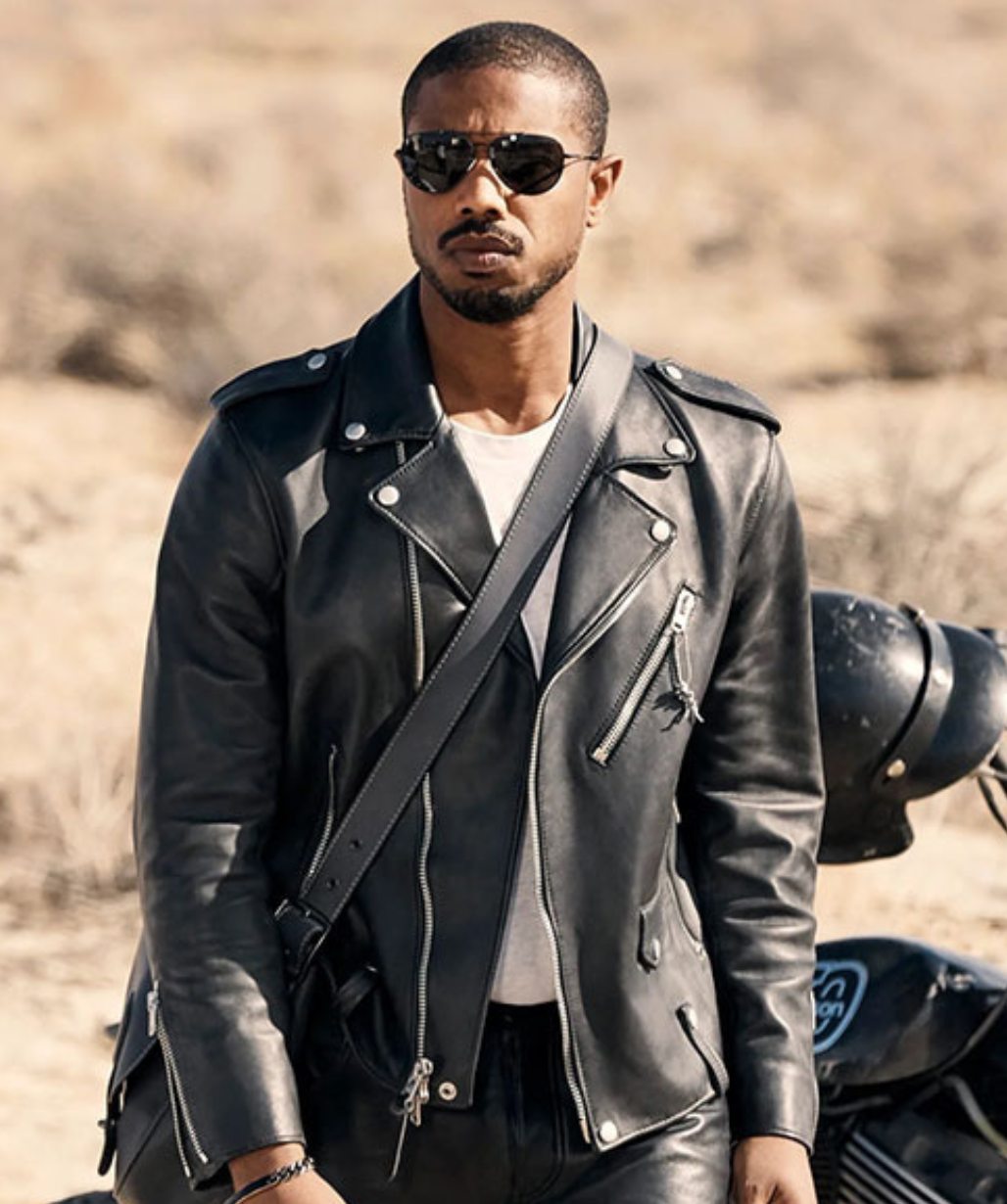 Michael B Jordan Black Genuine Leather Motorcycle Jacket