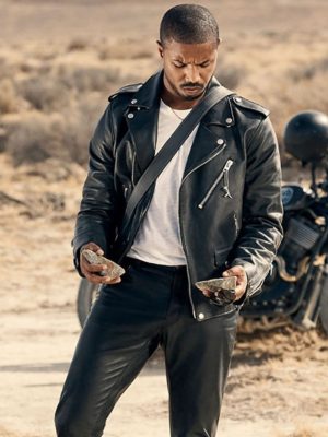 Michael B Jordan Black Genuine Leather Motorcycle Jacket