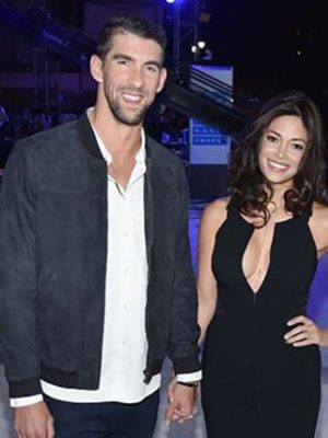 Michael Phelps 2016 MTV Video Music Awards Blue Suede Leather Jacket