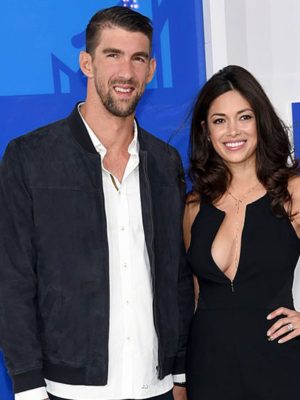 Michael Phelps 2016 MTV Video Music Awards Blue Suede Leather Jacket