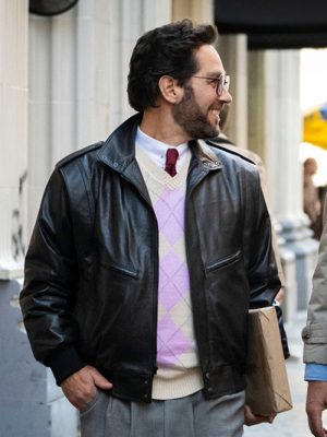 Paul Rudd The Shrink Next Door Black Leather Jacket