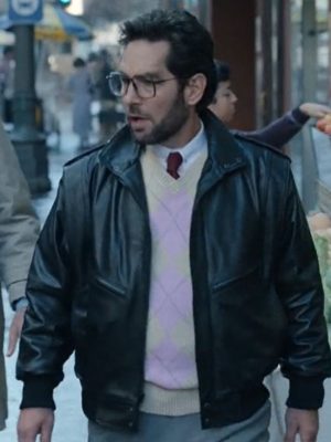 Paul Rudd The Shrink Next Door Black Leather Jacket