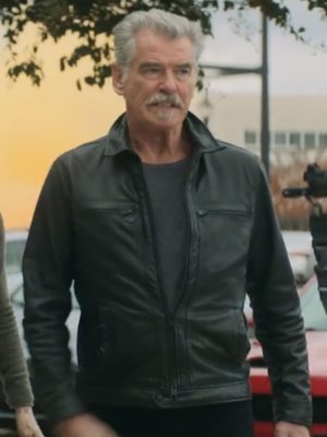 Pierce Brosnan The Out Laws Black Leather Jacket