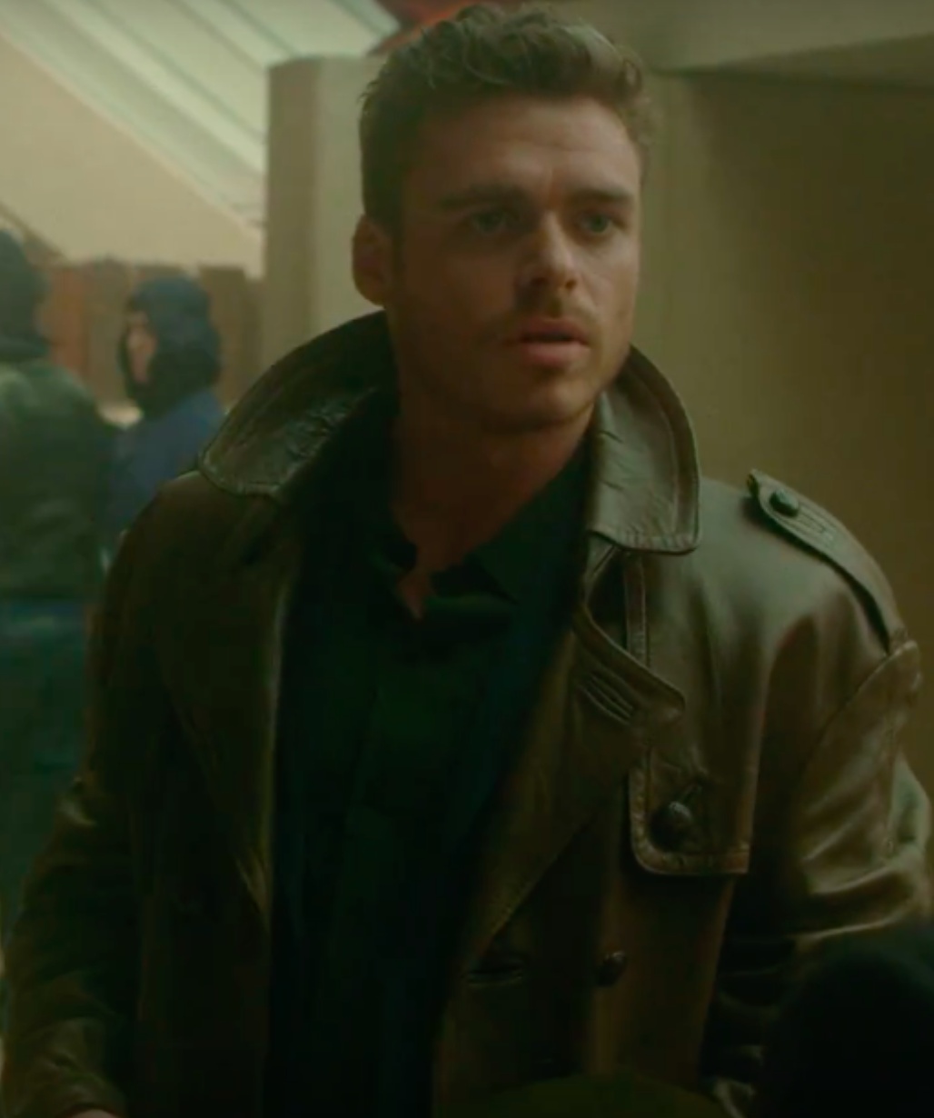 Richard Madden Electric Dreams Leather Trench Coat Jacketmadness