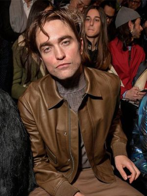 Robert Pattinson Brown Leather Jacket
