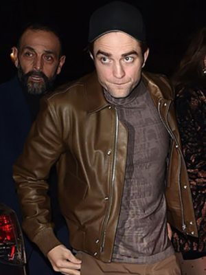 Robert Pattinson Brown Leather Jacket