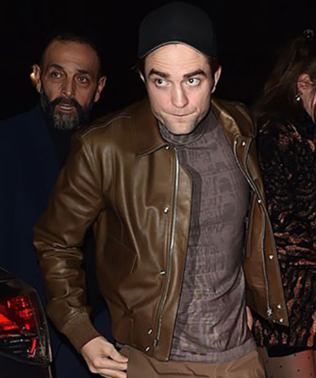 Robert Pattinson Brown Leather Jacket