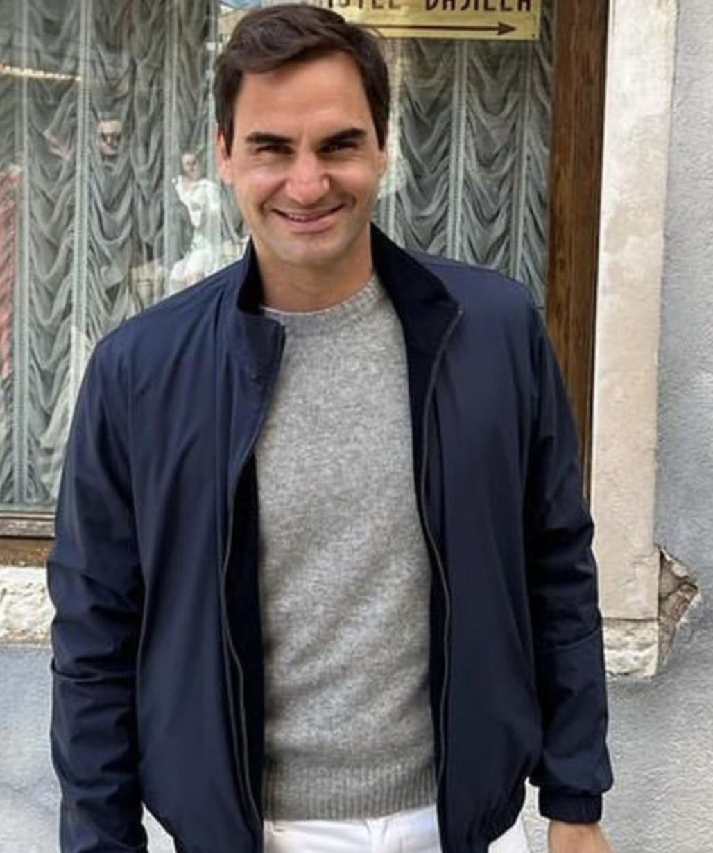 Roger Federer Blue Cotton Jacket