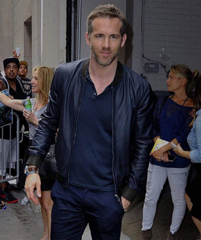 Ryan Reynolds Blue Leather Jacket - Jacketmadness