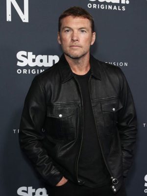 Sam Worthington Transfusion Movie Premiere Black Leather Jacket