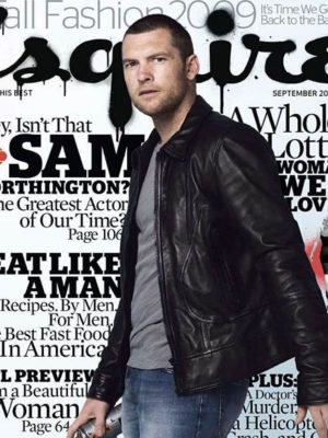 Sam Worthington Black Leather Jacket