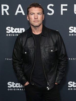Sam Worthington Transfusion Movie Premiere Black Leather Jacket