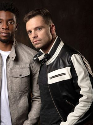 Sebastian Stan Black Leather Jacket