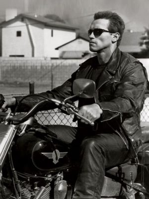 Terminator 2 Arnold Schwarzenegger Black Brando Leather Jacket
