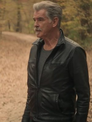 Pierce Brosnan The Out Laws Black Leather Jacket