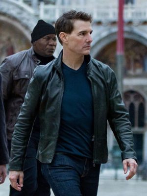 Tom Cruise Mission Impossible Dead Reckoning Ethan Hunt Black Leather JacketÂ