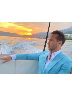 Tristan Tate Top G Aqua Blue Blazer Coat