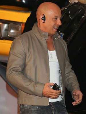 Vin Diesel Grey Leather Jacket