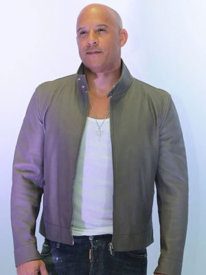 Vin Diesel Grey Leather Jacket
