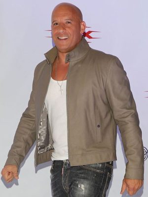 Vin Diesel Grey Leather Jacket