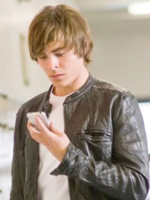 Zac Efron 17 Again Black Leather Jacket