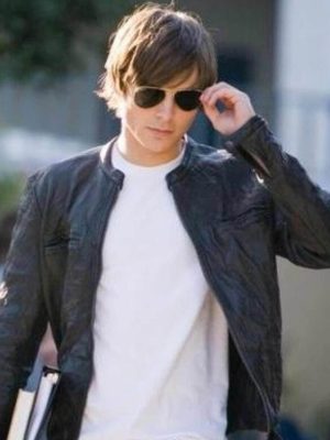 Zac Efron 17 Again Black Leather Jacket