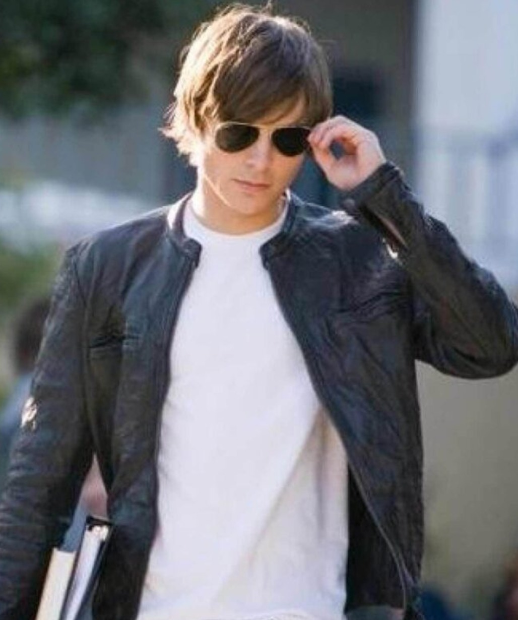 Zac Efron 17 Again Black Leather Jacket