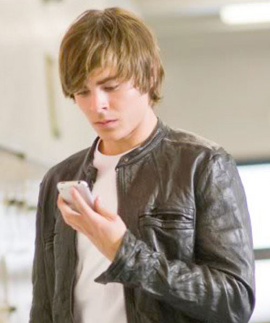 Zac Efron 17 Again Black Leather Jacket