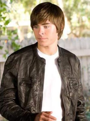 Zac Efron 17 Again Black Leather Jacket