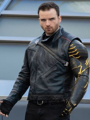 Bucky Barnes Blue And Black Leather Jacket
