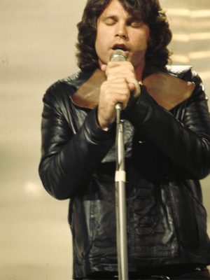 Jim Morrison The Doors Black Vintage Leather Jacket Coat