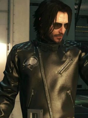 Cyberpunk 2077 Johnny Silverhand Black Leather Costume Jacket