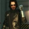 Cyberpunk 2077 Johnny Silverhand Black Leather Costume Jacket