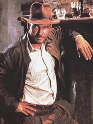 Indiana Jones Harrison Ford Distressed Brown Cowhide Leather Jacket