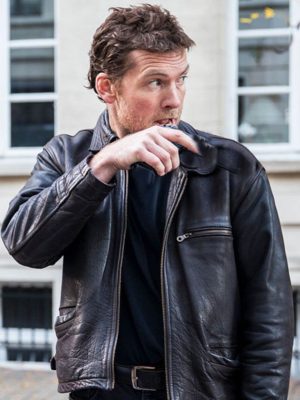 Sam Worthington Kidnapping Freddy Heineken Black Leather Jacket