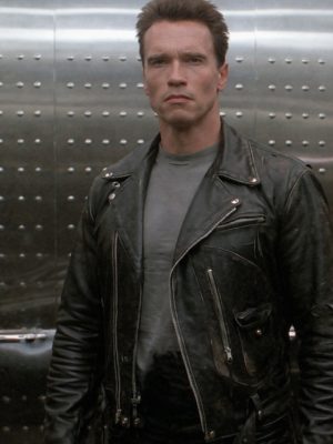 Terminator 2 Arnold Schwarzenegger Leather Jacket