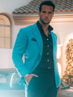 Tristan Tate The Talisman Aqua Blue Blazer Outfit