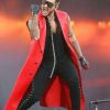Adam Lambert Concert 2019 Red Leather Long Coat