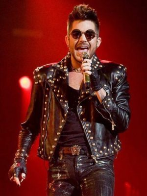 Adam Lambert Studded Concert 2018 Black Leather Jacket