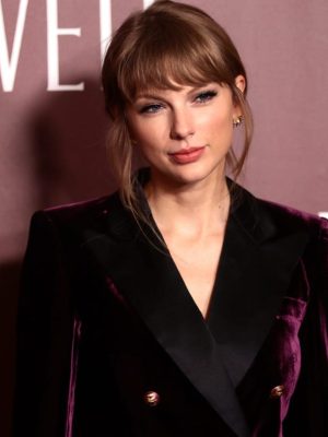 Taylor Swift All Too Well Movie Premiere Maroon Velvet Suit