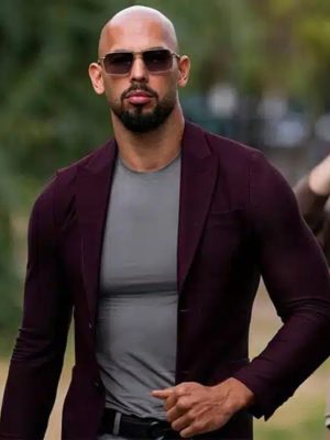 Andrew Tate Top G Cobra Burgundy Blazer