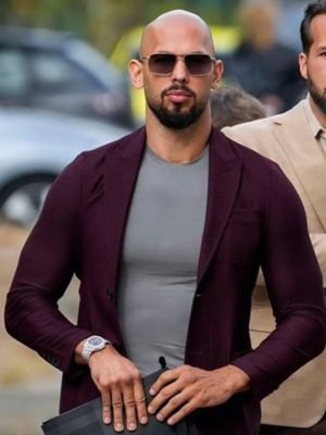 Andrew Tate Top G Cobra Burgundy Blazer