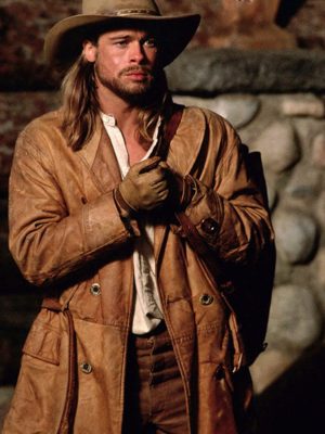 Brad Pitt Legends Of The Fall Brown Leather Trench Coat