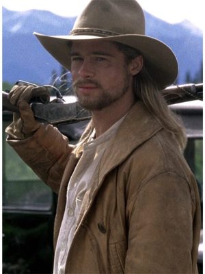 Brad Pitt Legends Of The Fall Brown Leather Trench Coat