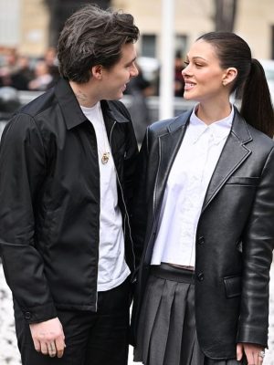 Brooklyn Beckham Miu Miu Show Black Cotton Jacket